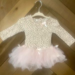 Small  Pink and Grey Leopard Tutu Dress 3-9 months